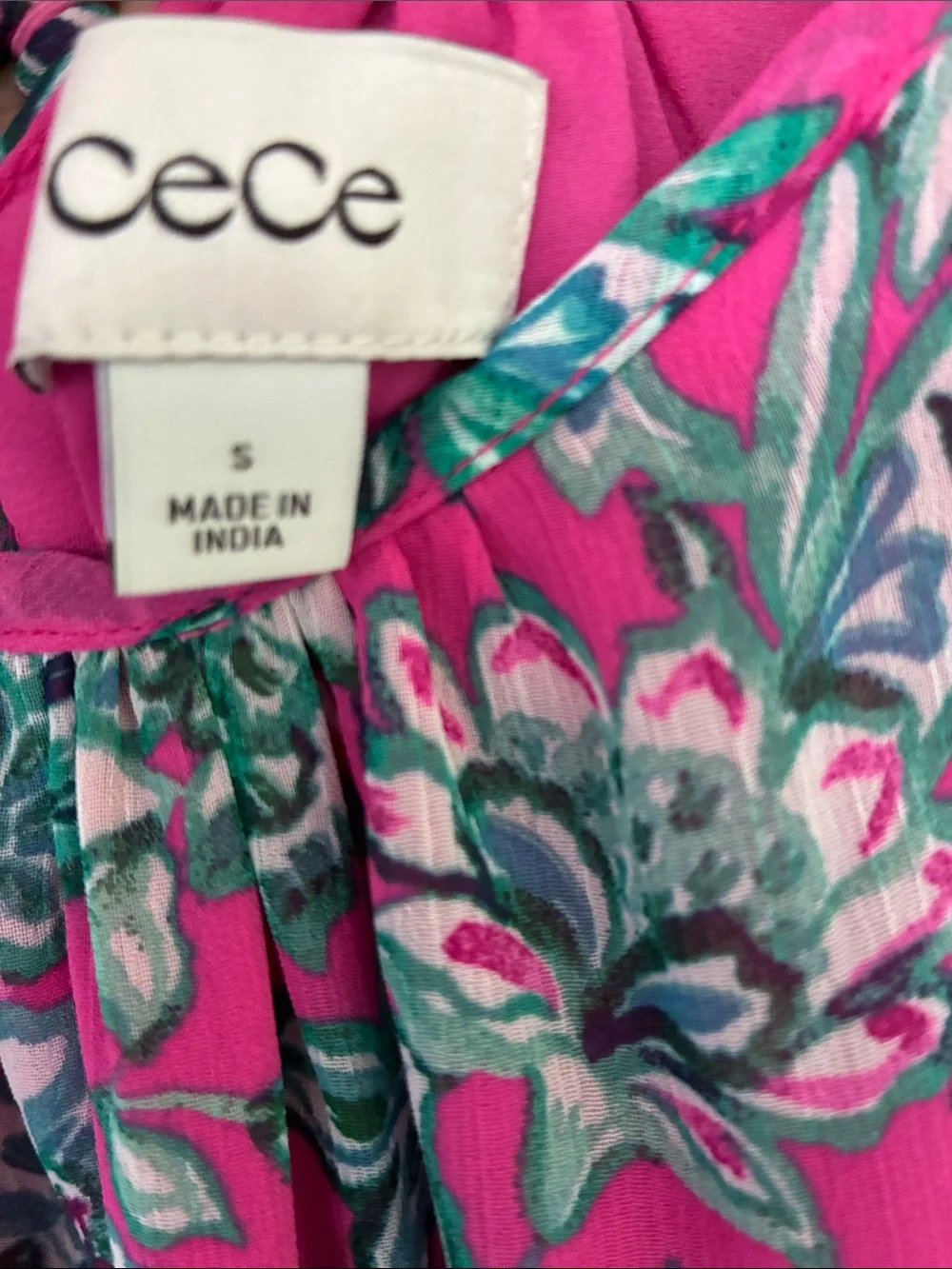 CeCe Women's Double Ruffle Short-Sleeve Maxi Dress Small